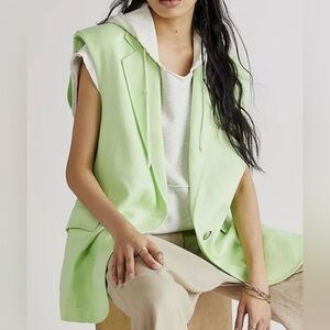 🆕 We The Free Bright Young Things green linen vest size X small